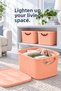 2-Piece 19Lt Storage Box with Lid - Decorative Organizer Multi-Purpose Closet Organizer Basket Pink - 3