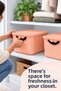 3-Piece 19Lt Storage Box with Lid - In-Cabinet Organizer Basket Decorative Organizer Multi-Purpose Pink - 7