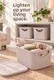 3-Piece Storage Box with Lid - Multi-Purpose Decorative Organizer Closet Organizer Basket 19 Lt Pink - 3