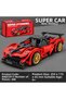 488-Piece Red Sports Car Building Set, 1:18 Scale, with Pull-Back Mechanism, Ages 6+ - 8