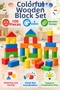 100-Piece Colorful Wooden Block Set: 9-Color Educational Building Toy Set with Various Geometric Shapes