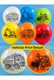 Set of 6 Balloons Featuring Construction Machinery and Vehicles – Mixed-Color Birthday Decorations with a Dump Truck Theme - 8