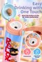 Cute Teddy Bear Print Kids' Thermos, 500 mL / 304 Stainless Steel, Leak-Proof, Heat-Retaining, Keeps Drinks Hot or Cold, One-Touch Open School and Water Bottle Thermos - 3