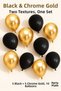 Black and Chrome Gold Balloon Set of 10 Birthday Party Decorations - 3