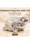 Luxury Alloy Metal Figurine Decorative Ashtray with Lid, 15 cm Metal Figurine, Incense Holder, Jewelry & Coin Box
