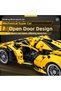 422-Piece Yellow Sports Car Building Set, 1:18 Scale, with Opening Doors and Rotating Steering Wheel, Ages 6+ - 4
