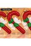 New Year's Cane Candy and Shepherd's Purse-Shaped Christmas Tree Ornaments, 3-Piece Set, Box 17x9 cm - 2