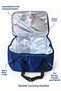 Thermally Insulated Cooler Bag, Navy Blue, with Zipper and Strappy Handle, for Picnic Food Transport - 2