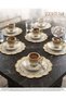 Premium 6-Pack Cocktail and Coffee Coasters with Gold Star Embroidery - 3