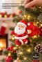 Set of 5 Christmas Tree Ornaments – Red and Gold Santa Claus Figurine Ornaments, 13 x 12 cm