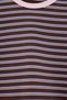 More Sustainable Kahverengi Çizgili Overisize Bisiklet Yaka İnterlok Örme T-Shirt TWOAW27TS00027 - 2