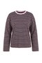 More Sustainable Kahverengi Çizgili Overisize Bisiklet Yaka İnterlok Örme T-Shirt TWOAW27TS00027