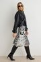 Black Zebra Patterned A-Line Knit Skirt Twoaw27Et00175 - 4