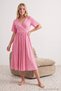 Pink 100% Cotton Floral Pointel/Ribbed Knitted Nightgown Thmaw27Gc00042 - 4