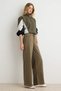 Khaki High Waist Extra Wide Leg Loose Fit 100% Cotton Jeans Twoaw27Je00104 - 4
