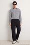 Black Straight Fit Cargo Pocket Elastic Waist Men's Trousers Tmnaw27Pl00019 - 4