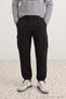 Black Straight Fit Cargo Pocket Elastic Waist Men's Trousers Tmnaw27Pl00019