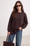 Brown Oversize/Wide Cut Crew Neck Knitted Hijab Sweatshirt Tctaw27Tw00001 - 4