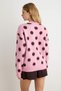 Brown Thick Polka Dot Detailed Oversized Knit Sweater Twoaw27Kz00350 - 2