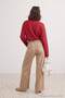 Beige Barrel Molded Fabric Trousers Twoaw27Pl00071 - 3
