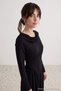 Siyah Soft Touch Skater/Belden Açılan Kolsuz Astarsız Örme Tesettür Elbise TCTAW27EB00024 - 2