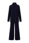More Sustainable Navy Blue Soft Textured Ribbed High Neck Knitwear Bottom - Top Set Twoaw27Au00090 - 4