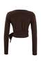 Brown Micro Crop Blouse Thmss26Bz00002 - 4