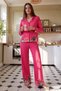 Pembe %100 Pamuklu Yılbaşı Temalı Çizgili Örme Pijama Takımı THMAW27PT00201 - 3