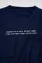 Navy Blue Regular Slogan Printed 100% Cotton Knitted Pajama Set Tmnaw27Pt00052 - 3