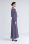 Stone Detailed Zippered Jacket Set Navy Blue - 2