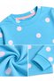 Girl's 100% Cotton Blue and White Polka Dot Long Sleeve Winter Pajamas Set - 2