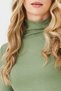 Ribbed Turtleneck Slim Fit Blouse - 3
