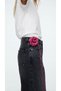 Lace-Up Fabric Flower Choker Necklace Rose Necklace - 2