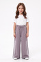 Girls' Sweatpants with Elastic Waistband and Striped Cuffs and Stoppers