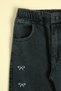 Elasticated Waist Girls' Trousers with Bow Embroidery - 5