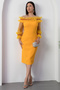 Strapless Neckline Chest Sleeve Beaded Detail Evening Dress 7652 - 5