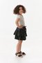 Ruffled Girl's Skirt with Ribbon and Faux Leather - 4