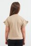 Rabbit Printed Sleeve Ruffle Girl's T-Shirt - 4