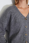 Buttoned V-Neck Knitted Cardigan - 5