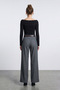 High Waist Palazzo Trousers with Belt Detail - 2