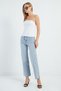 High Waist Cut-Off Leg Jeans - 4