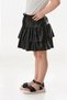 Ruffled Girl's Skirt with Ribbon and Faux Leather - 3