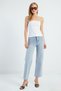 High Waist Cut-Off Leg Jeans - 3