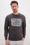 3 Thread Floral Maze Printed Crew Neck Sweatshirt - 7