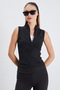 High Collar Diving Fabric Slim Fit Vest - 3