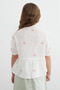 100% Cotton Floral Embroidered Balloon Sleeve Girls' Shirt - 7