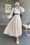 Laced Beige Hijab Skirt 13951Bej - 2