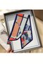 Horse Patterned Geometric Design Multi-Purpose Luxury Women's Tie Scarf - 5