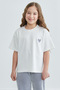 Striped Crew Neck Girls' 2-Piece Set - 4