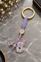 Lilac Octopus Metal Keychain, Lucky Keychain, Metal Evil Eye Keychain Bag Accessory